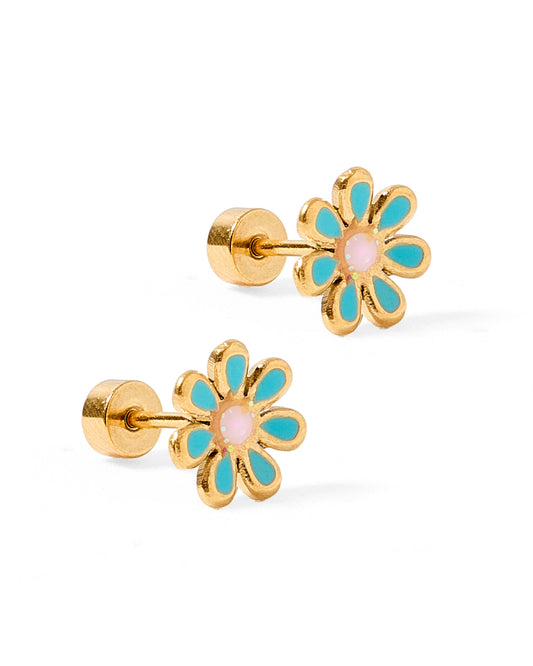 Screwback Stud Earrings - Elsie Teal