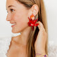 Flora Statement Earrings - Crimson