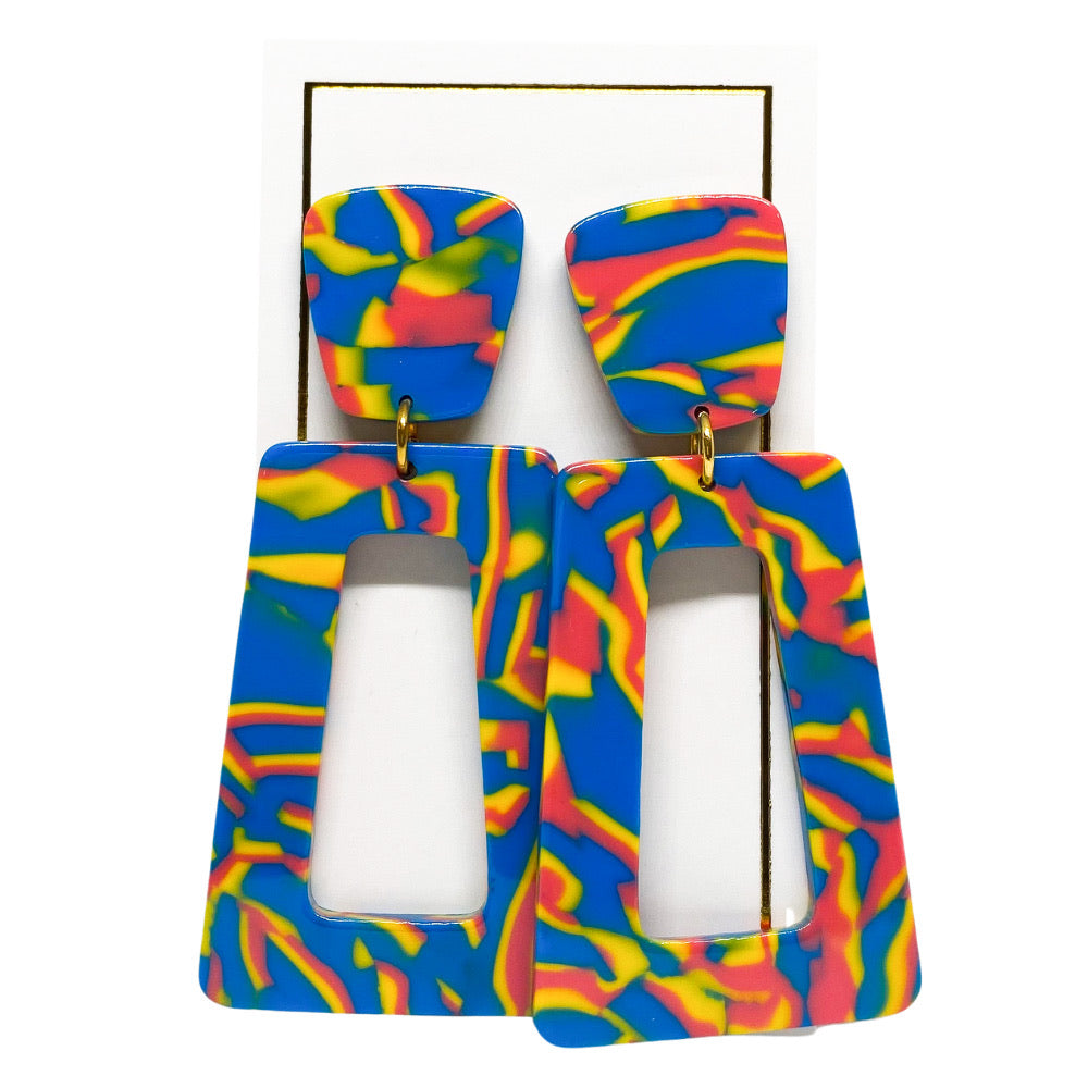 Kennedy Statement Earrings - Electric Sunset