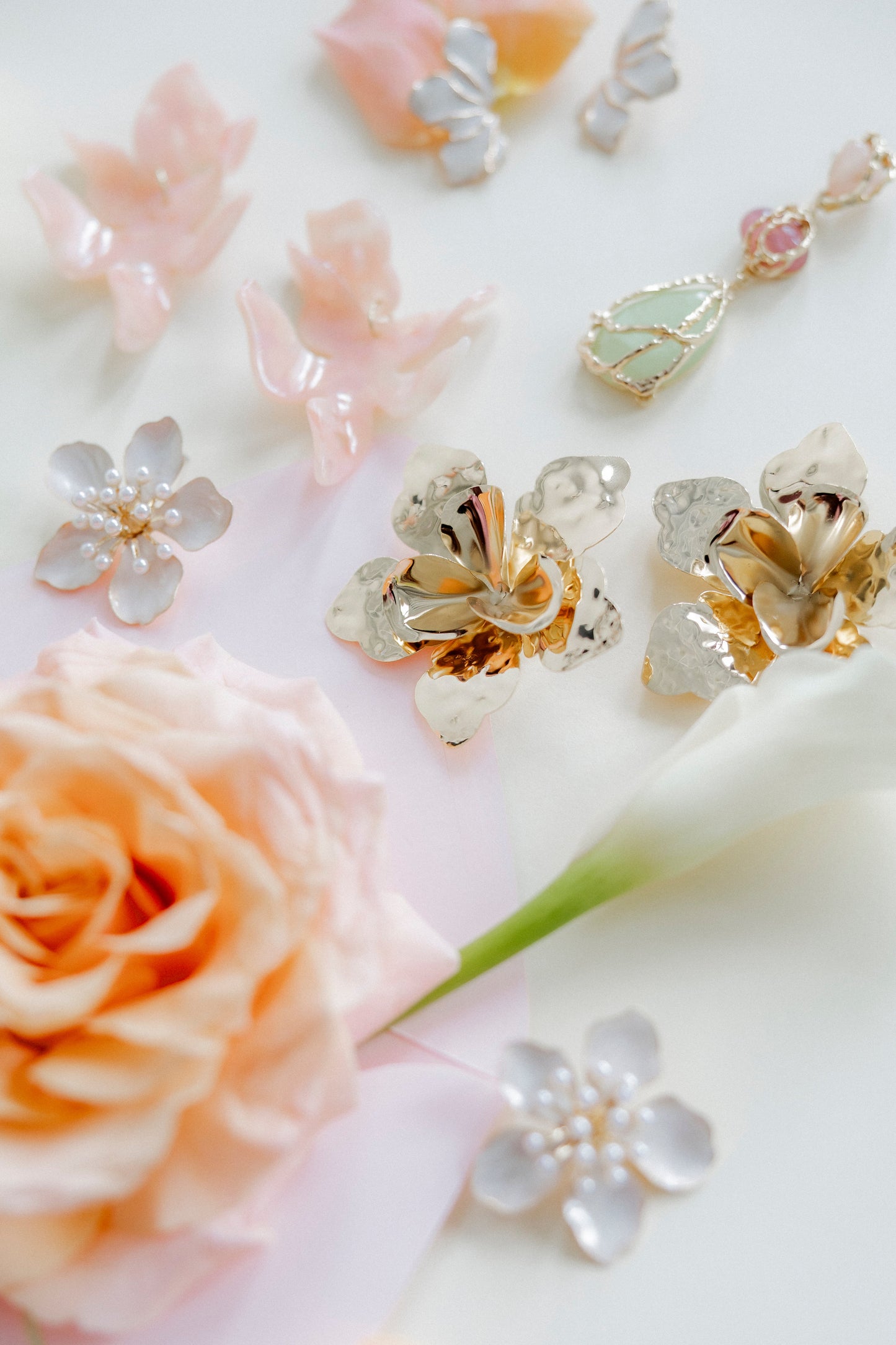 Monroe Statement Earrings - White