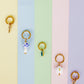 Huggie Charm Earrings - Lock and Key Gold