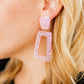 Kennedy Statement Earrings - Pink Glitter