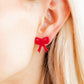 Sophia Bow Earrings - True Red