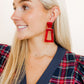 Kennedy Statement Earrings - Pearlized Red