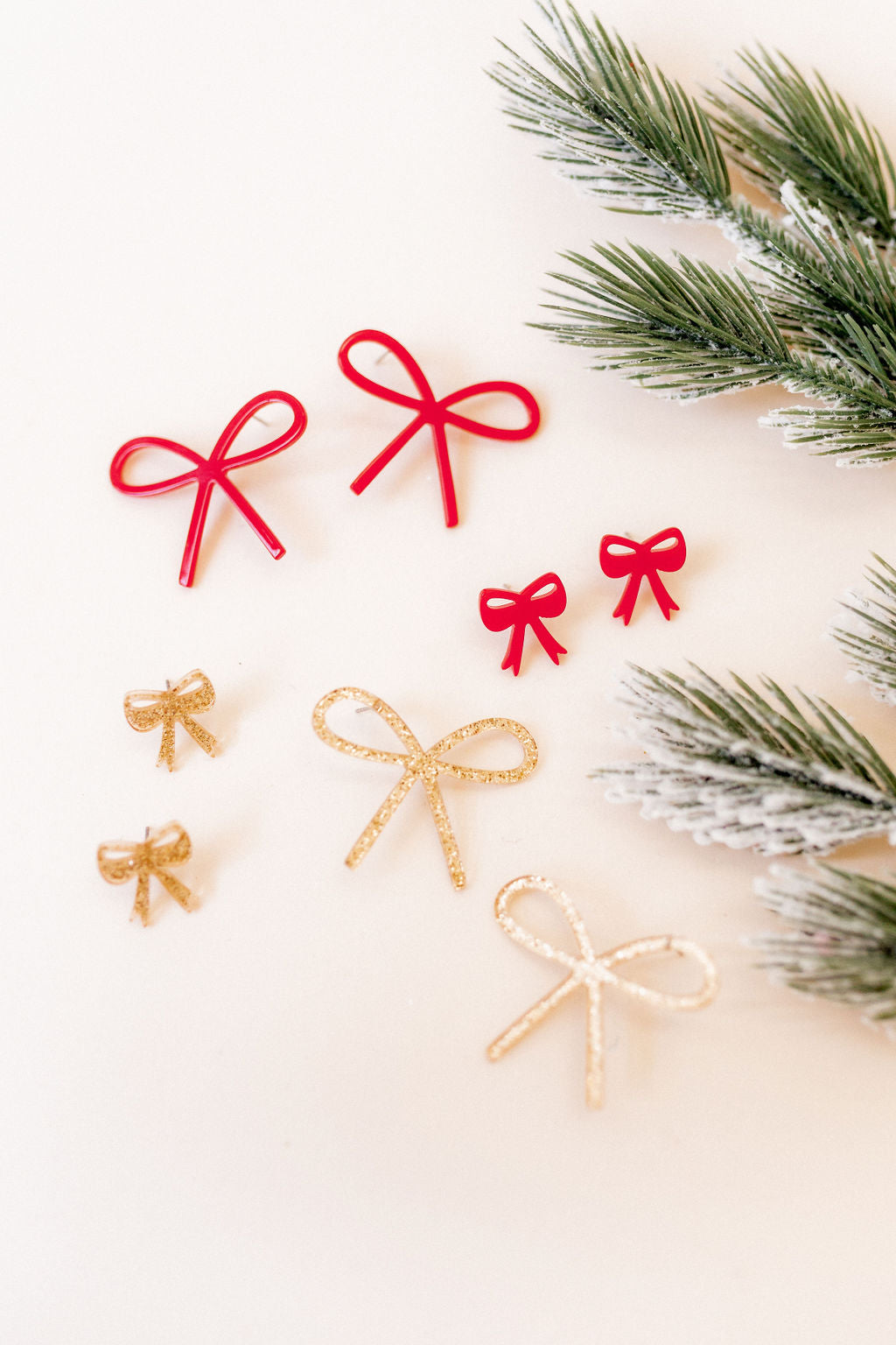 Sophia  Bow Earrings - Gold Glitter