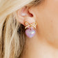 Ruthie Bow and Heart Earring - Purple