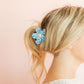 Hair Clip - Gigi Blue Marble with Pearl Center
