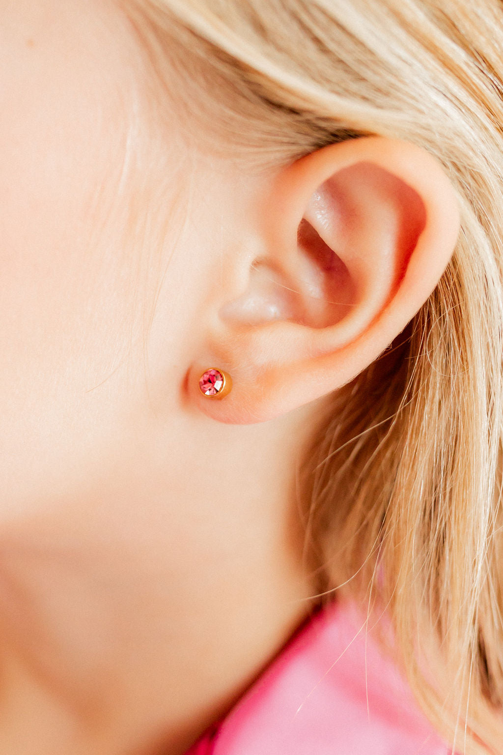 Screwback Stud Earrings - Juliet Pink 5mm