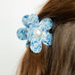 Hair Clip - Gigi Blue Marble with Pearl Center