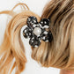 Hair Clip - Gigi Black and White with Pearl Center