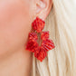 Michelle Statement Earrings - Pearlized Red