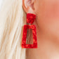 Kennedy Statement Earrings - Pearlized Red