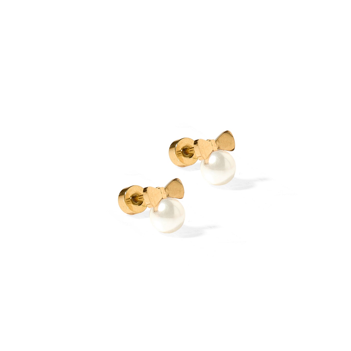 Screwback Stud Earrings - Heidi Pearl Bow