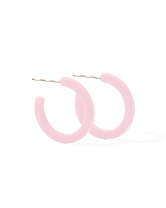 Holly Mini Hoop Earrings - Pink Carnation
