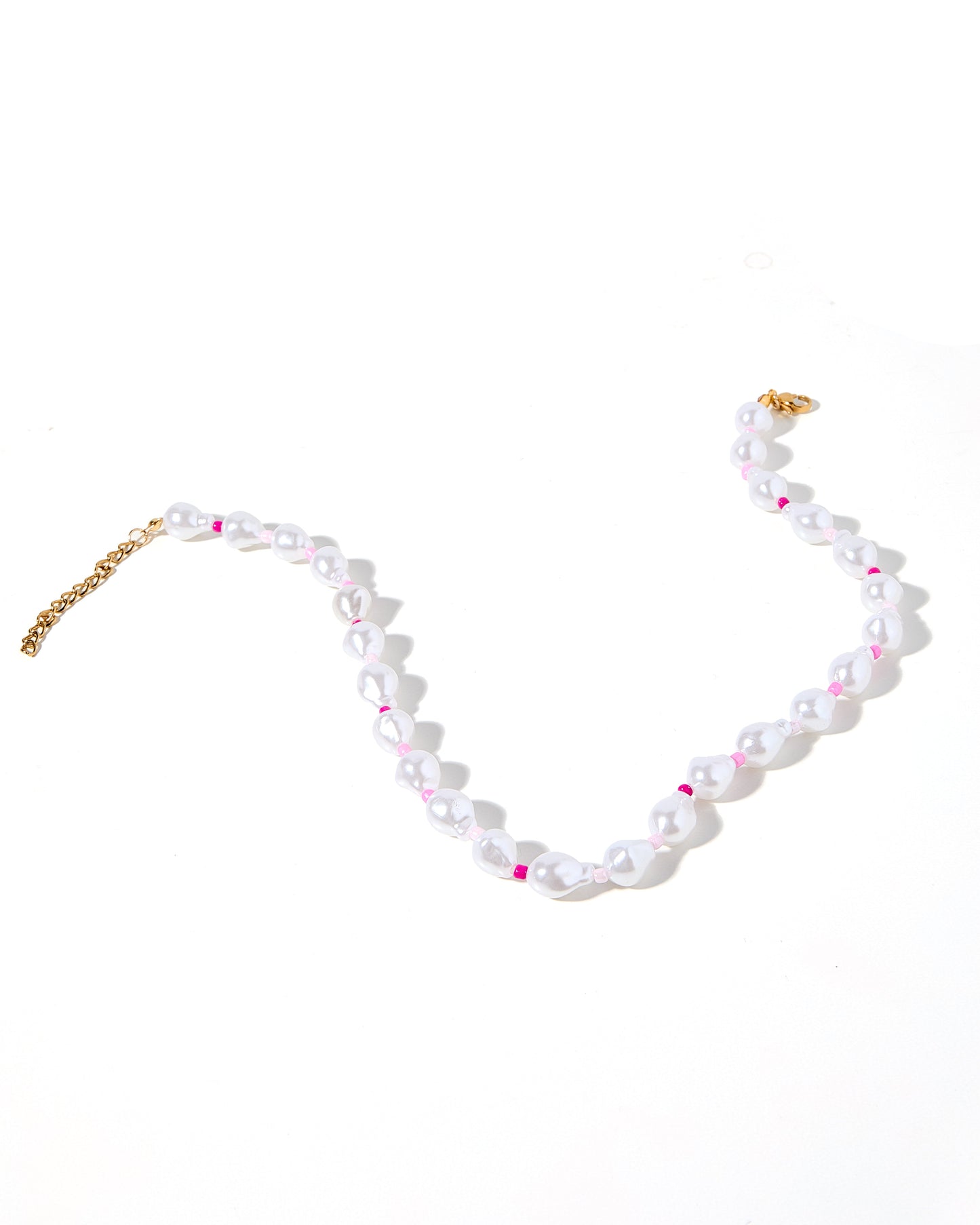 Necklace - Maris Pearl Pink Multi