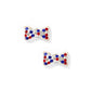 Screwback Stud Earrings - Frances Bow Red, White & Blue