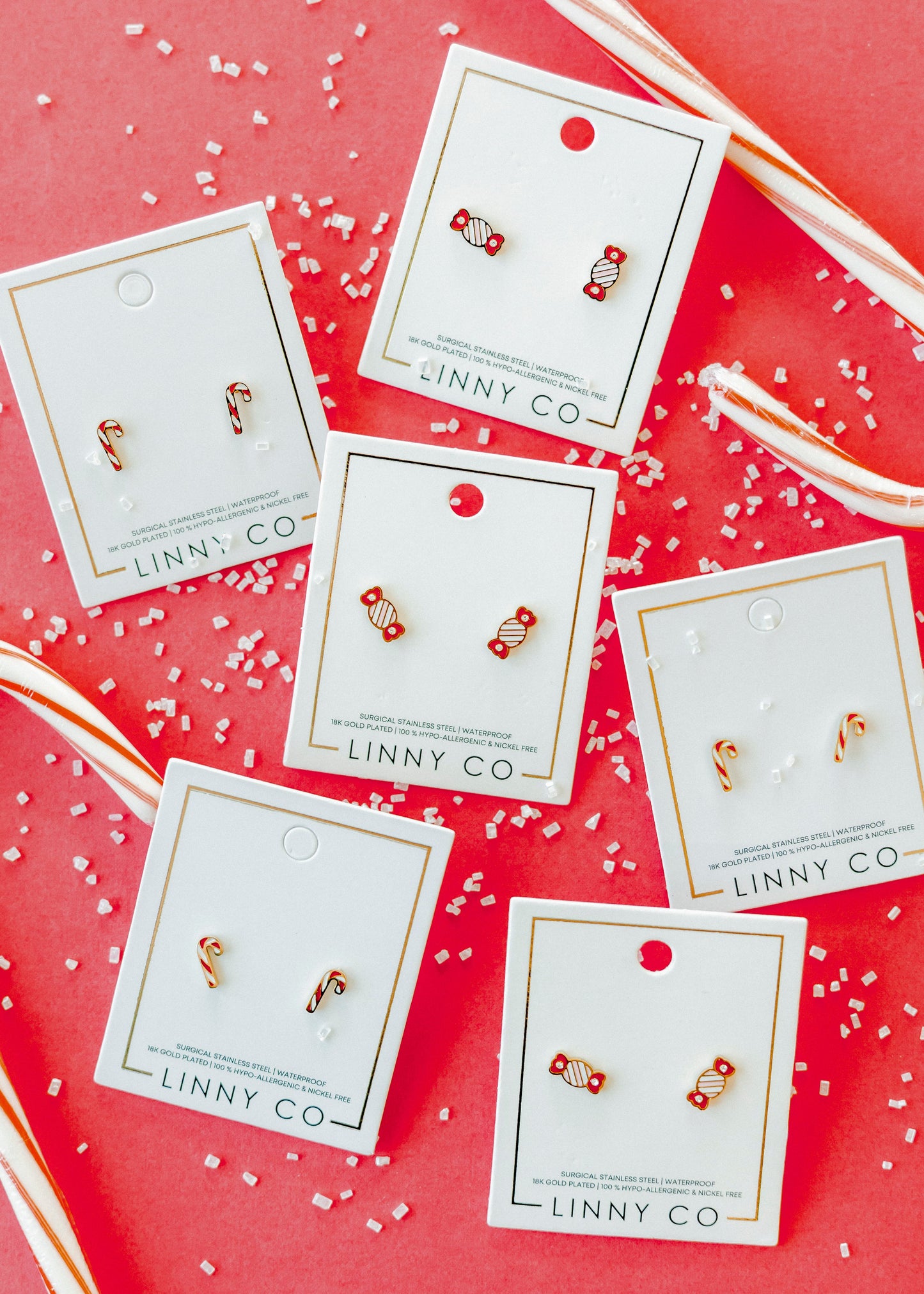 Screwback Stud Earrings - Peppermint Twist