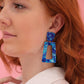 Kennedy Statement Earrings - Cobalt Blue