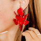 Flora Statement Earrings - Crimson