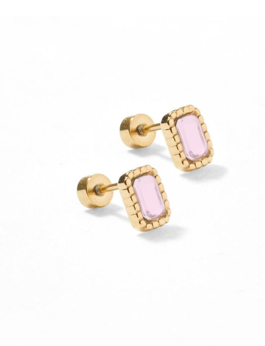 Screwback Stud Earrings - Madison Pink