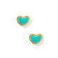 Screwback Stud Earrings - Nora Heart Teal