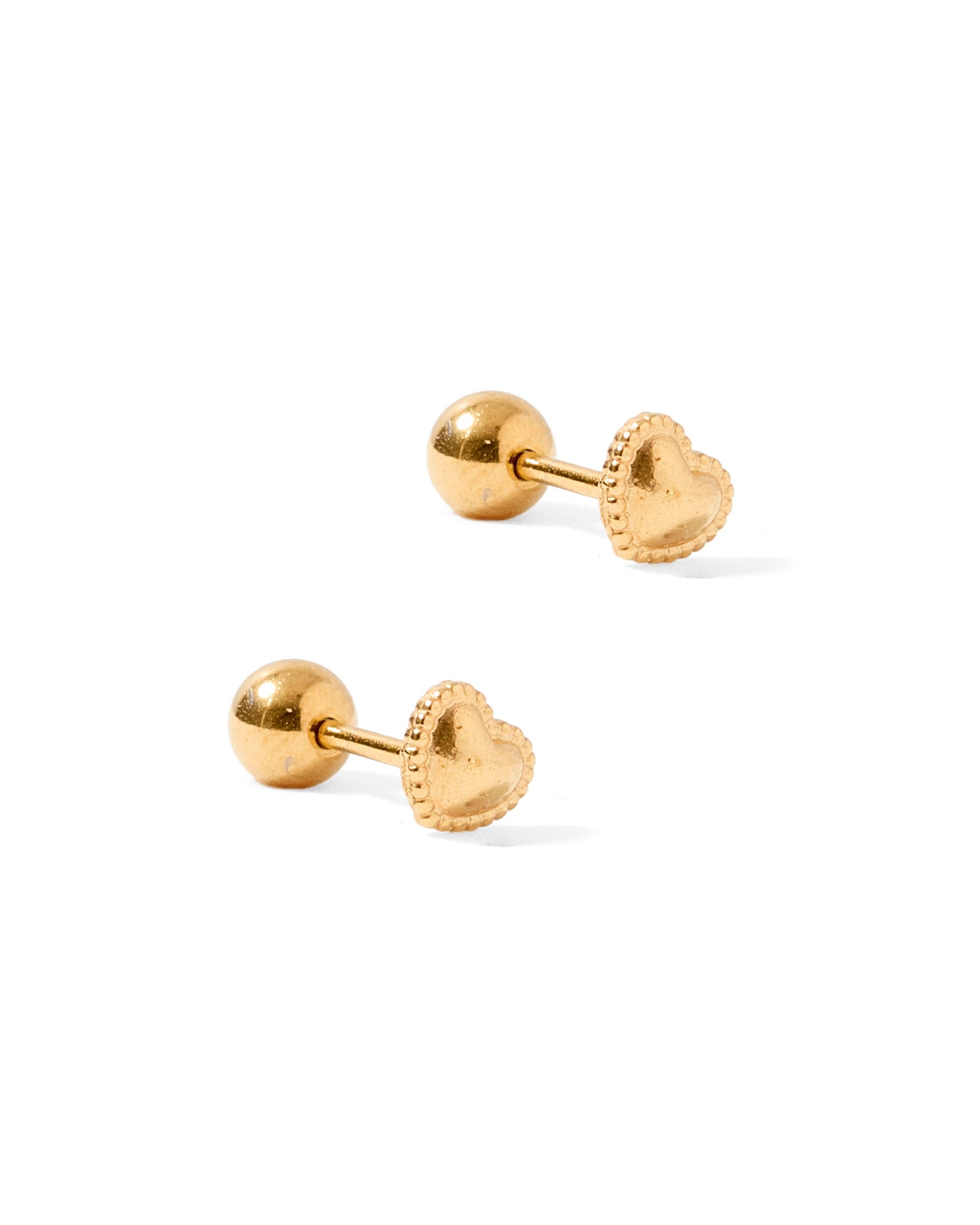 Screwback Stud Earrings - Violet Heart