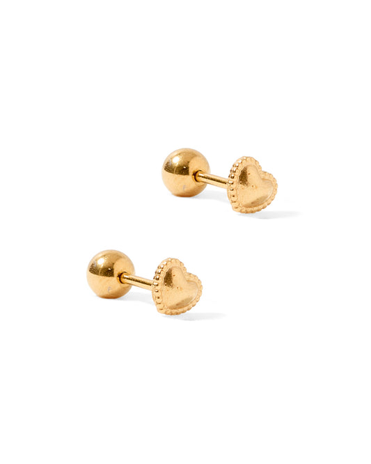 Screwback Stud Earrings - Violet Heart