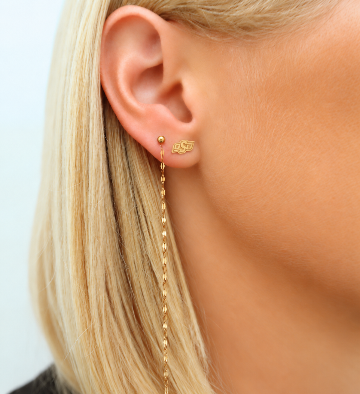 Screwback Stud Earrings - Oklahoma State Logo Gold - Shop LINNY CO