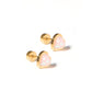 Screwback Stud Earrings - Tara White