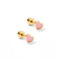 Screwback Stud Earrings - Nora Heart Pink