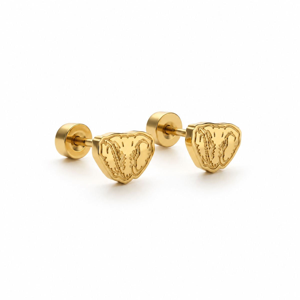 Screwback Stud Earrings - Alabama Crimson Tide Elephant Mascot Gold - Shop LINNY CO