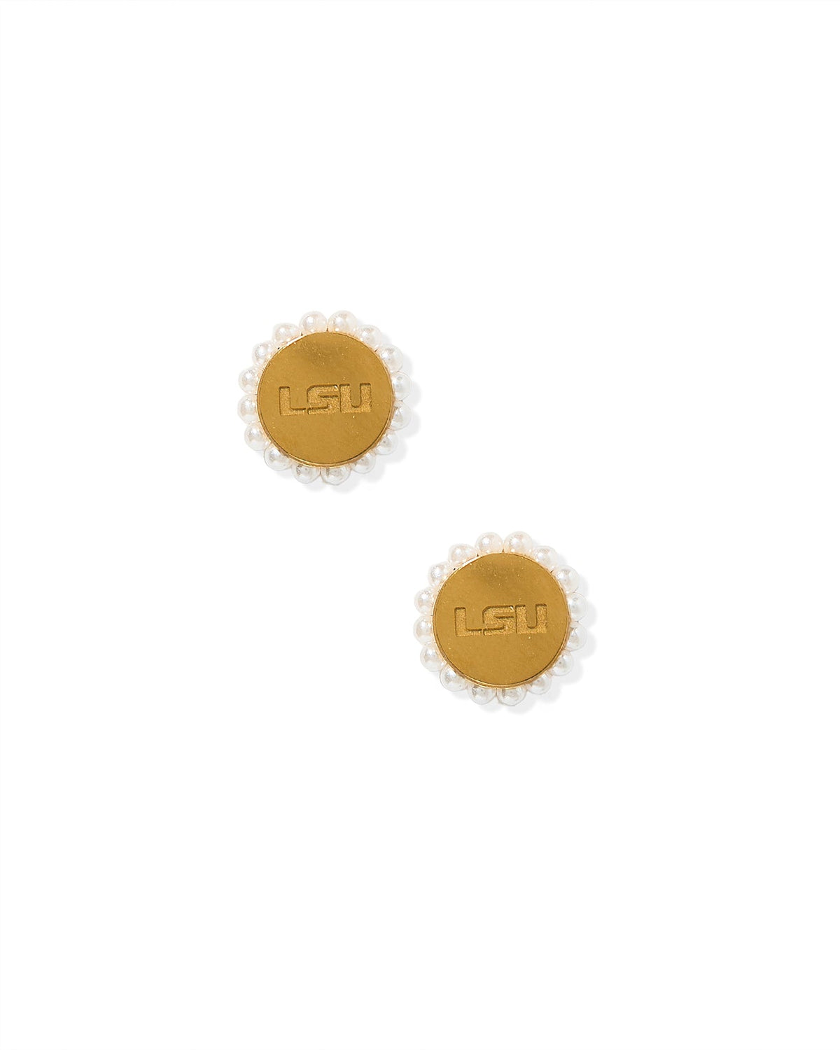 Screwback Stud Earrings - LSU Alice Gold - Shop LINNY CO
