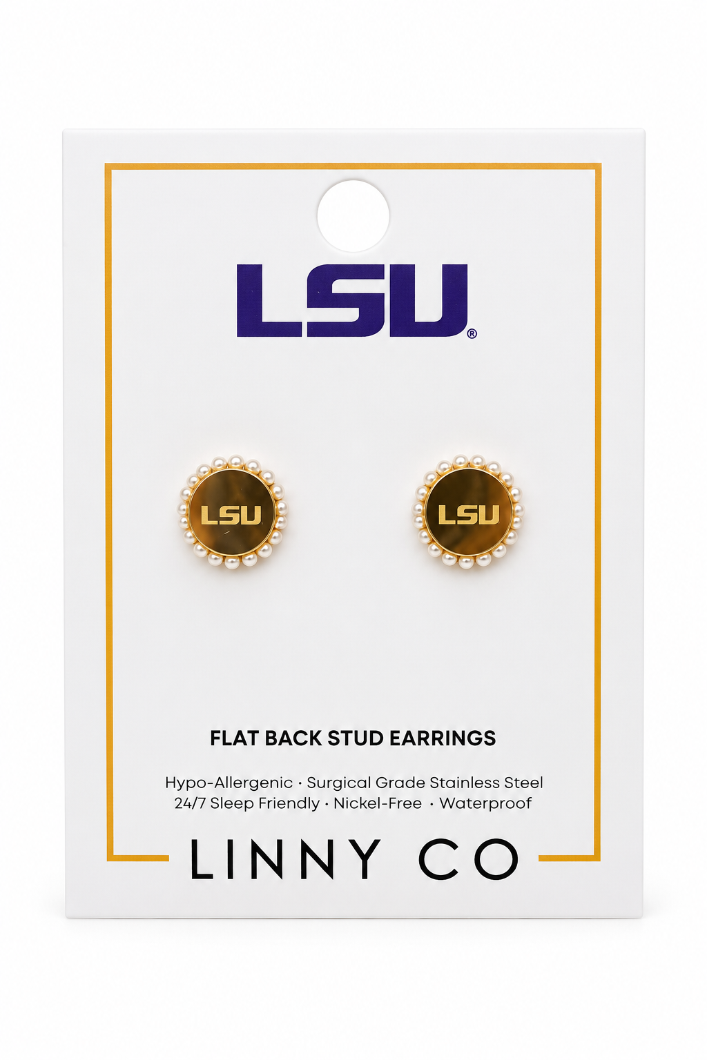 Screwback Stud Earrings - LSU Alice Gold - Shop LINNY CO