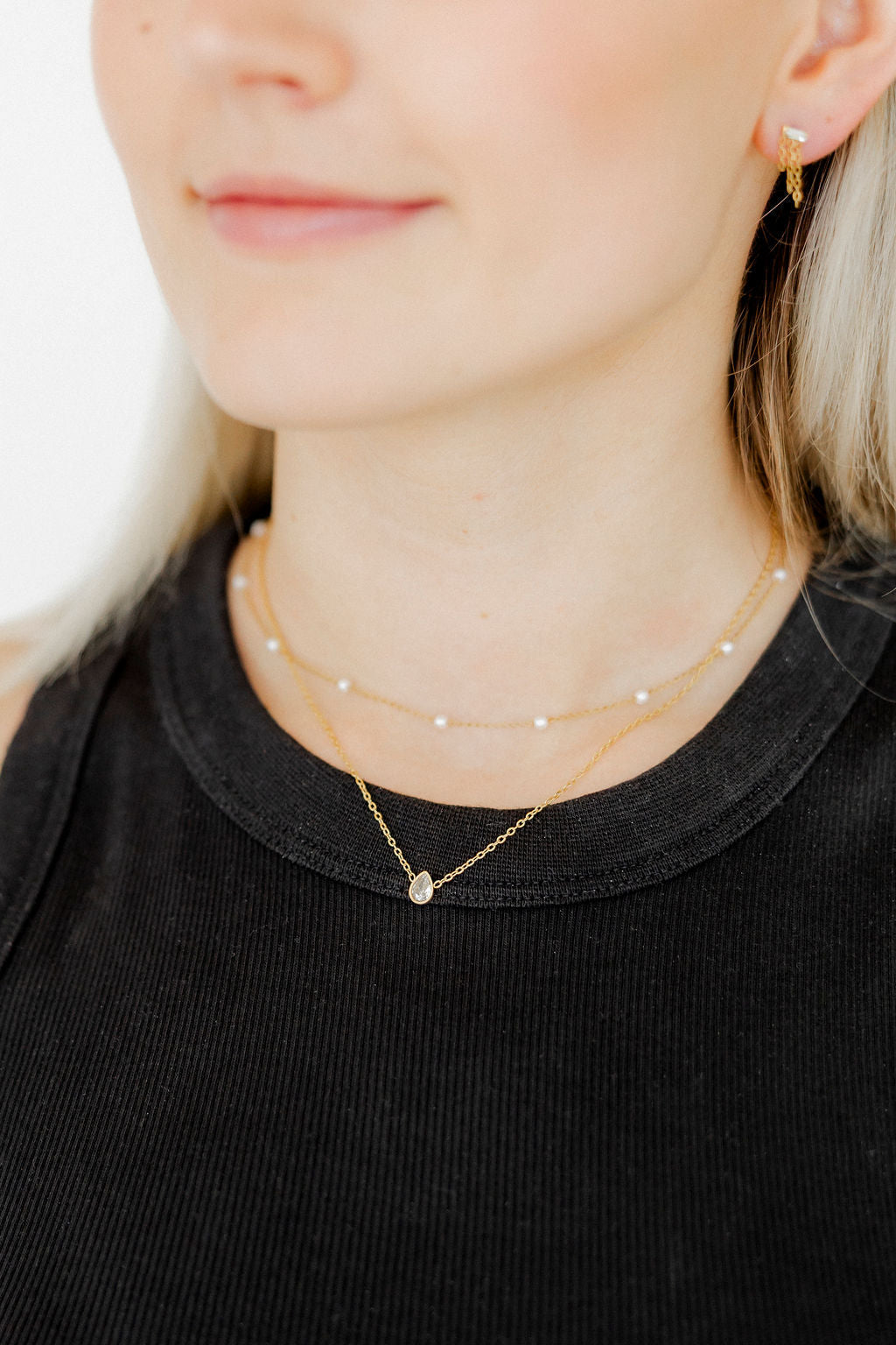 Necklace - Paloma Pear Drop Gold