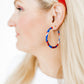Holly Medium Hoop Earrings - Red, White and Blue