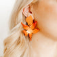 Flora Statement Earrings - Metallic Orange