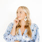 Michelle Statement Earrings - Pearl White