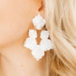 Michelle Statement Earrings - Pearl White