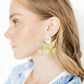 Flora Statement Earrings - Neon Yellow Clouds