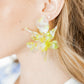 Flora Statement Earrings - Neon Yellow Clouds