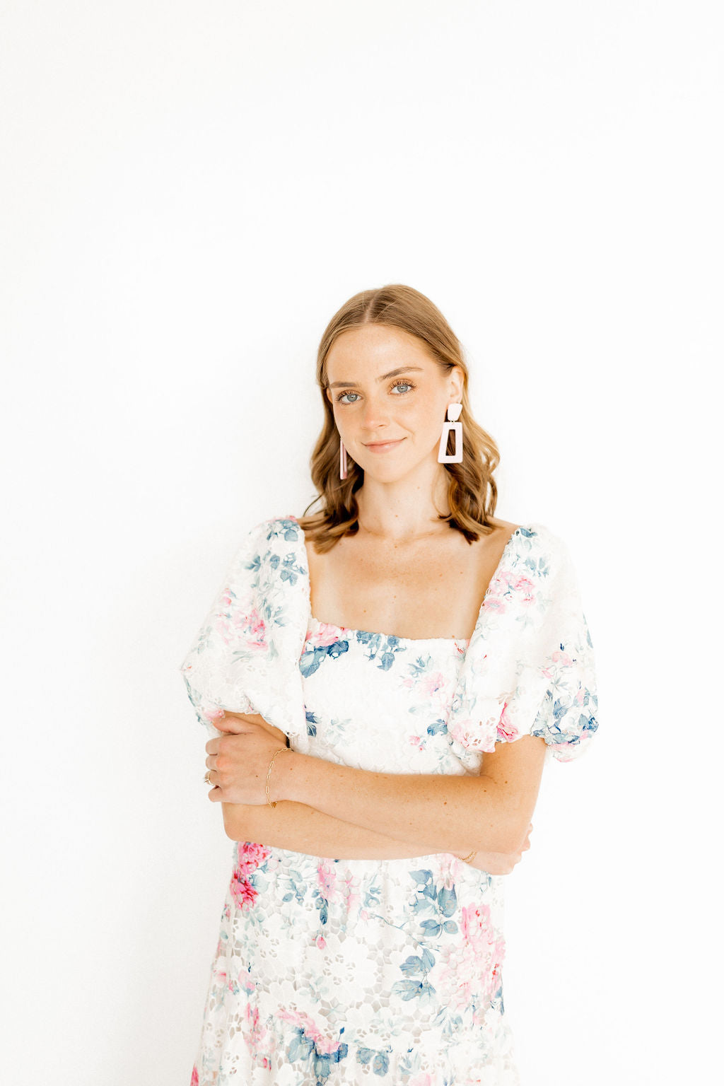 Kennedy Statement Earrings - Baby Pink
