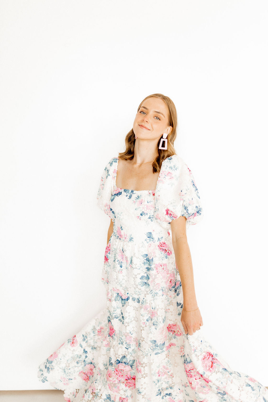 Kennedy Statement Earrings - Baby Pink
