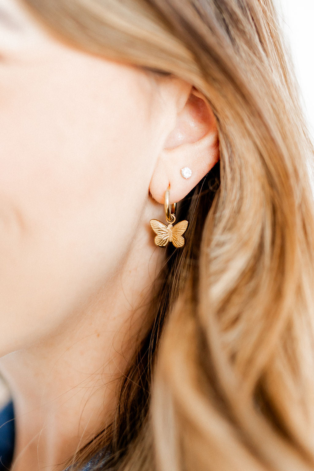 Huggie Earrings - Faye Butterfly
