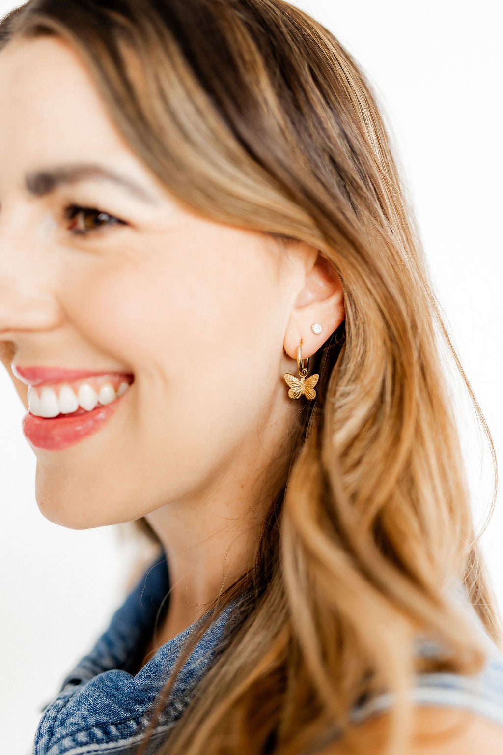 Huggie Earrings - Faye Butterfly