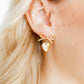 Ruthie Bow and Heart Earring - Gold