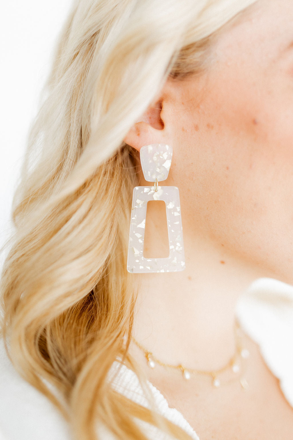 Kennedy Statement Earrings - Gold Confetti
