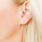 Screwback Stud Earrings - Nora Heart White