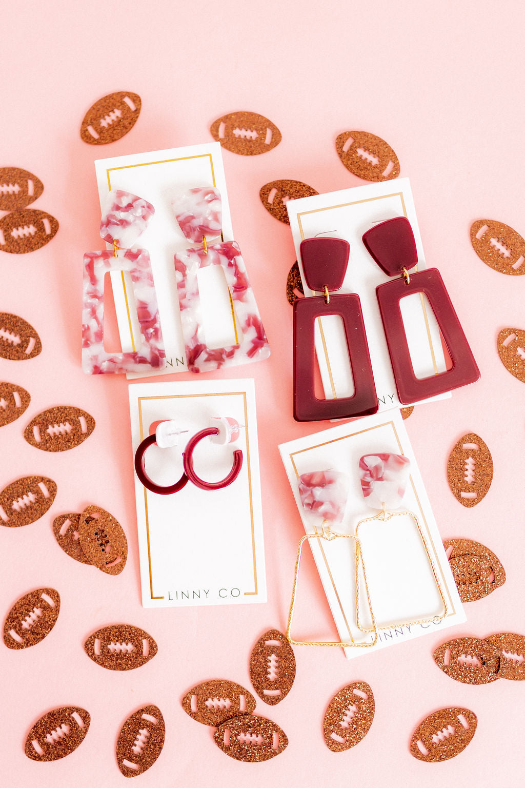Kennedy Statement Earrings - Maroon