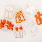 Kennedy Statement Earrings - Orange Checkered