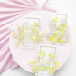 Flora Statement Earrings - Neon Yellow Clouds